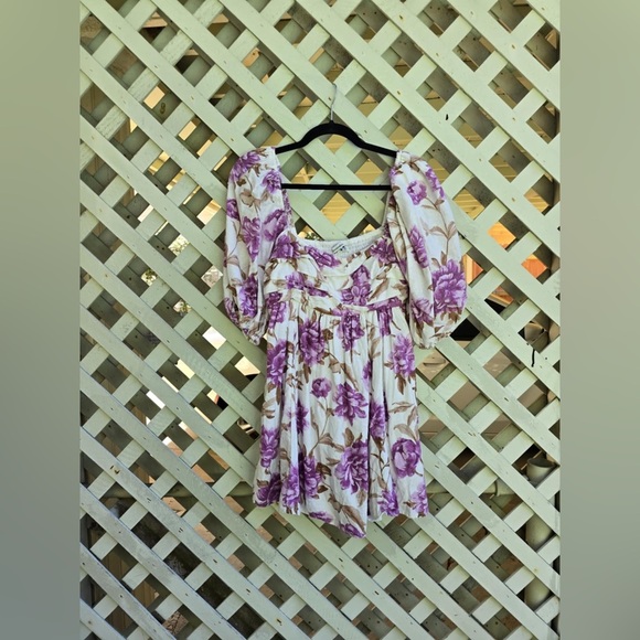 Abercrombie & fitch Emerson floral Poplin Puff Sleeve Mini Dress - Picture 3 of 4